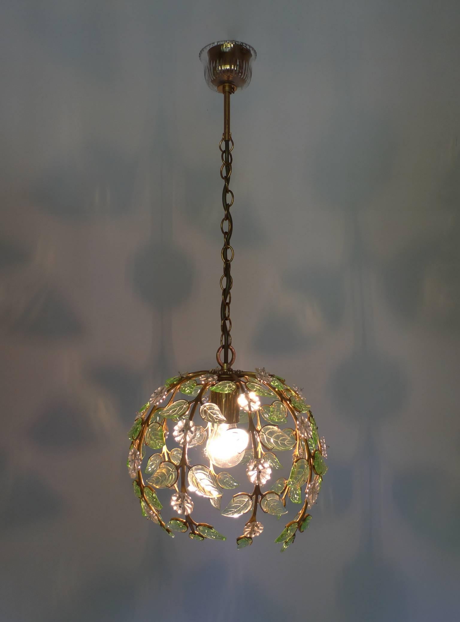 20th Century Floral Pendant Lamp from Palme & Walter KG, Germany, 1960s