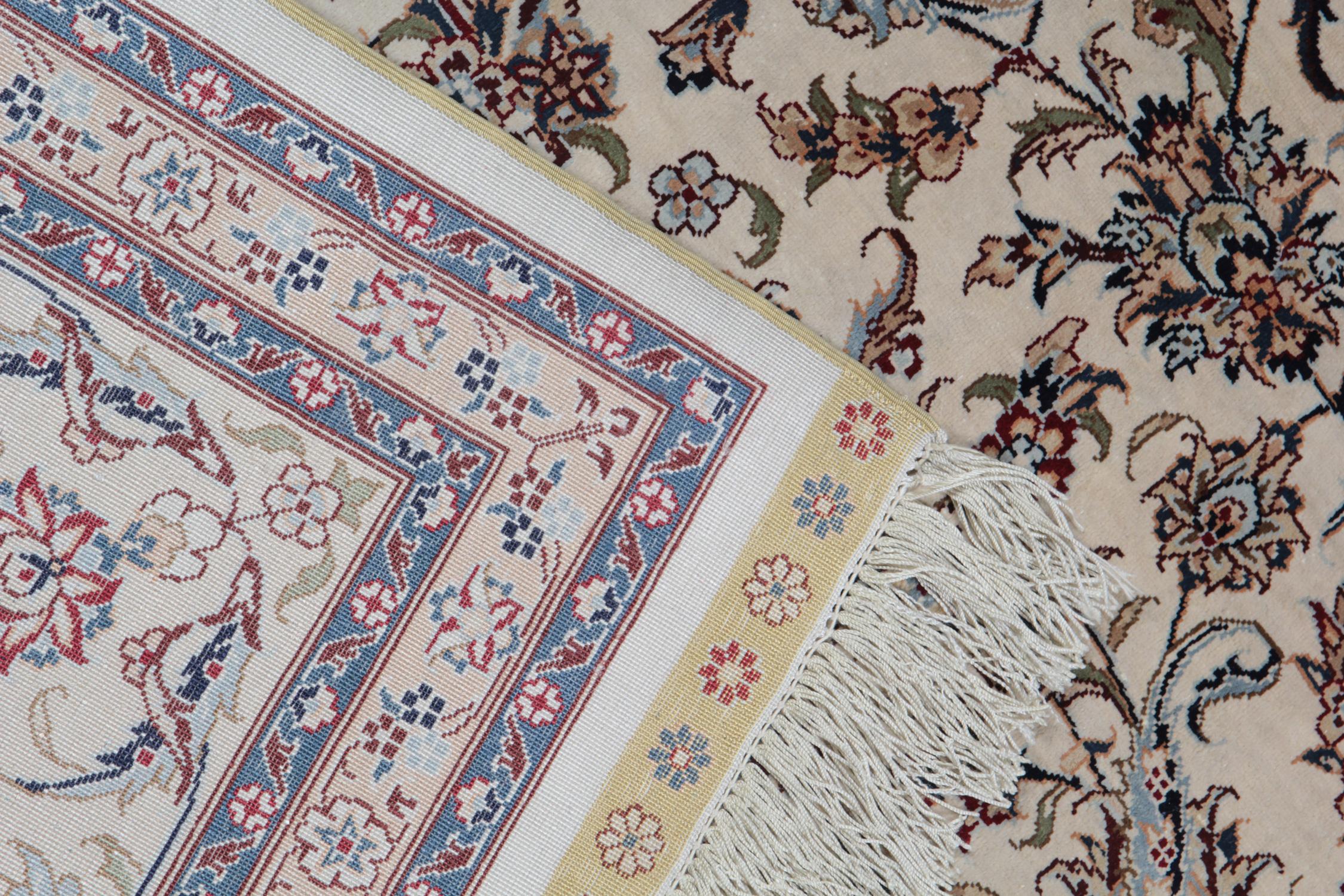 Tabriz Floral All Over Design Rugs Chinese Oriental Cream Rug Carpet Pure Silk Rug For Sale