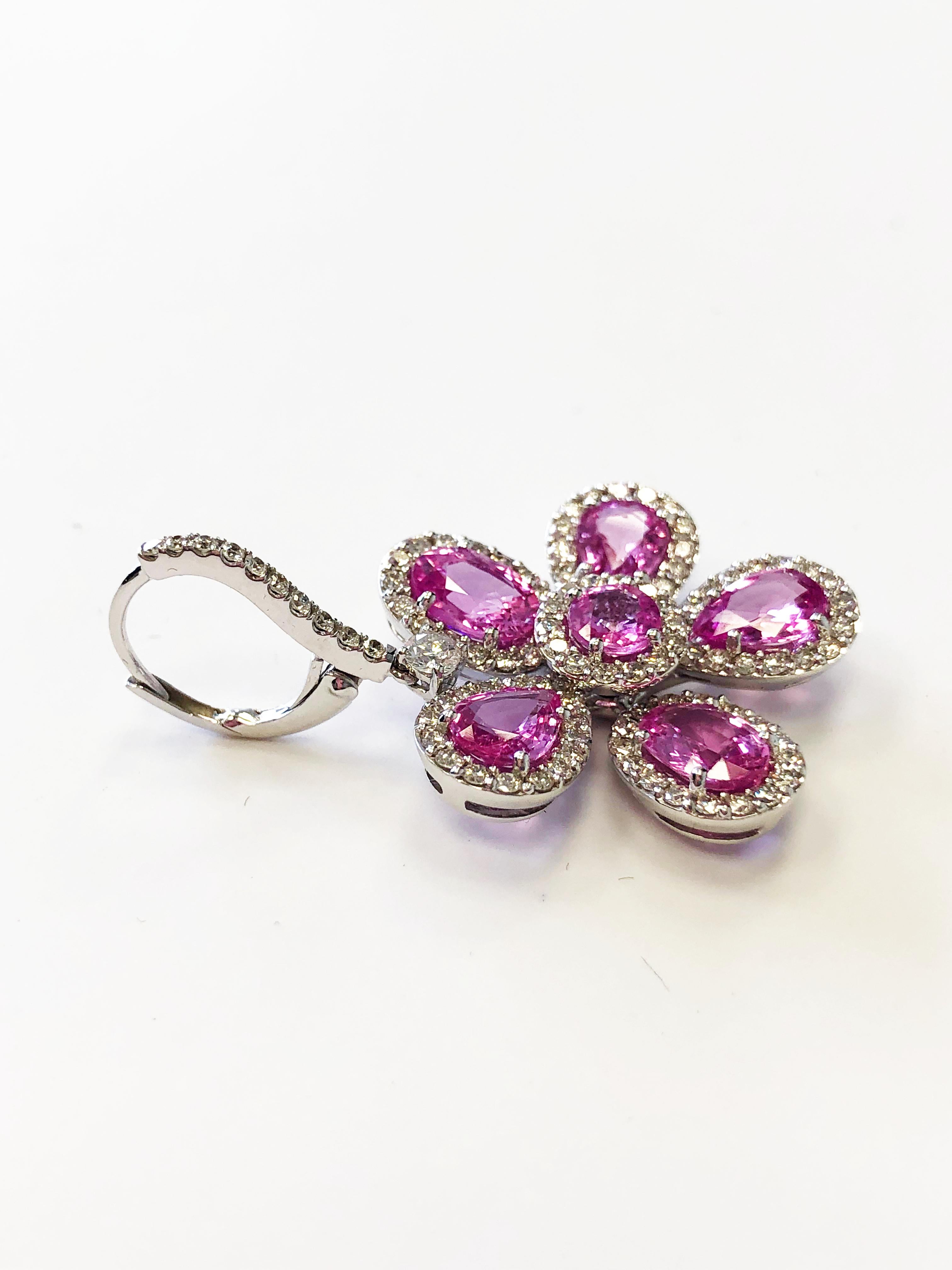 pink sapphire dangle earrings