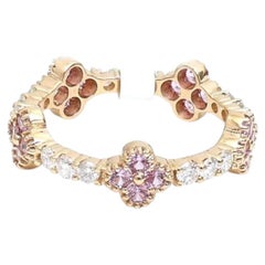 Floral Pink Sapphire & Diamond 14K (18K Custom) Gold Ring