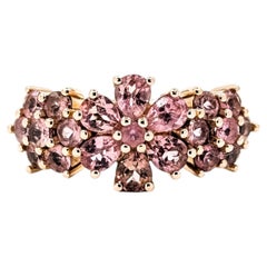 Ring mit floralem rosa Turmalin aus 14k Roségold