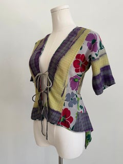 Floral & Plaid Patchwork Top