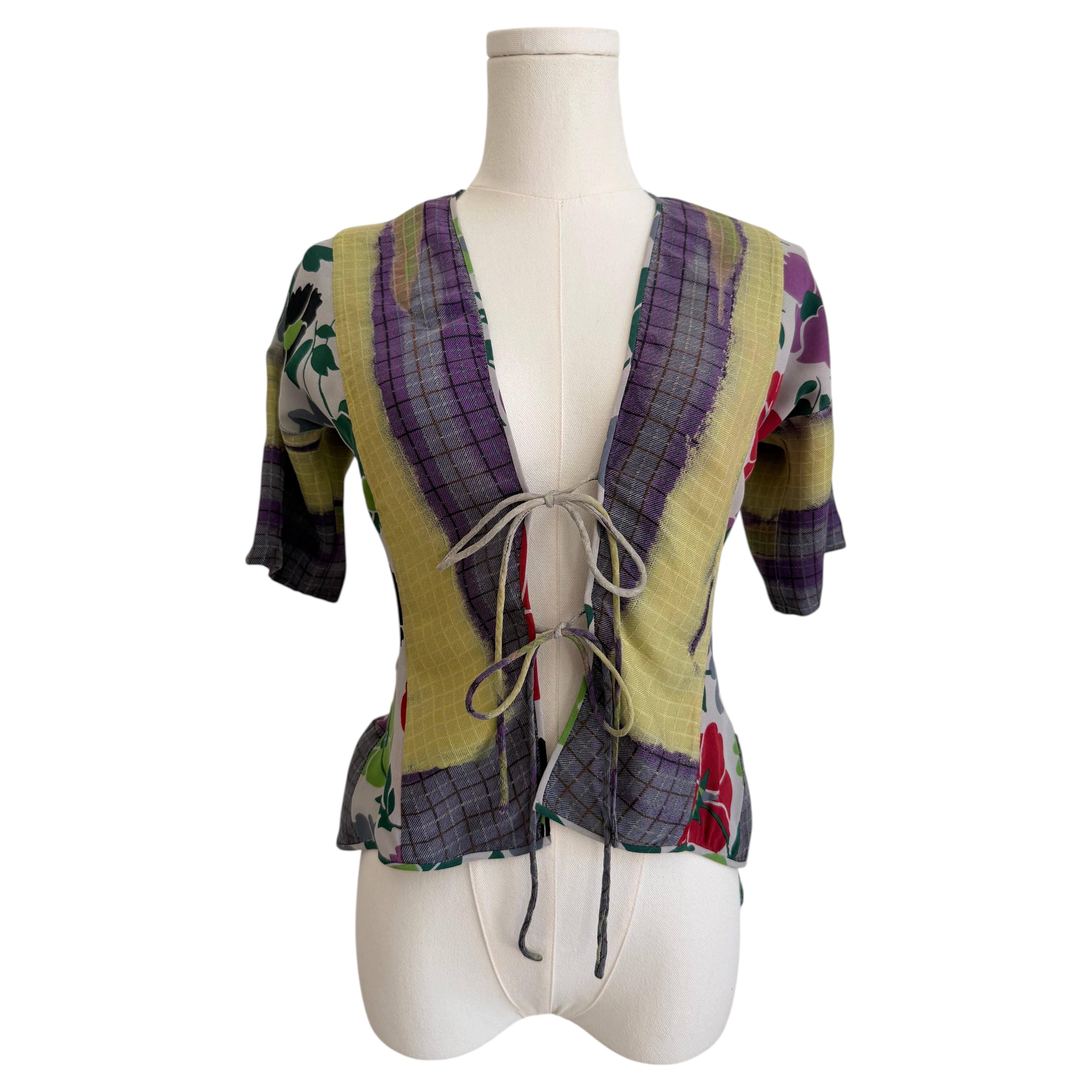 Top patchwork floreale e a quadri in vendita