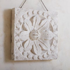 Floral Plaster Wall Relief, France 20th Century