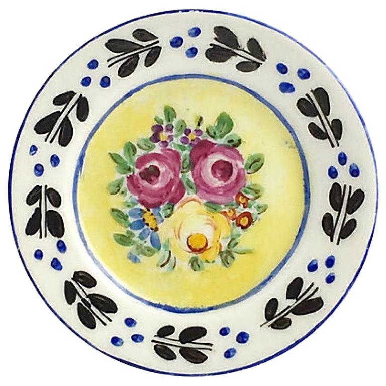 Floral Plate Porcelain Menu Holder For Sale