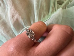 Floral platinum diamond ring vintage diamond ring