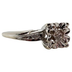Floral platinum diamond ring vintage diamond ring