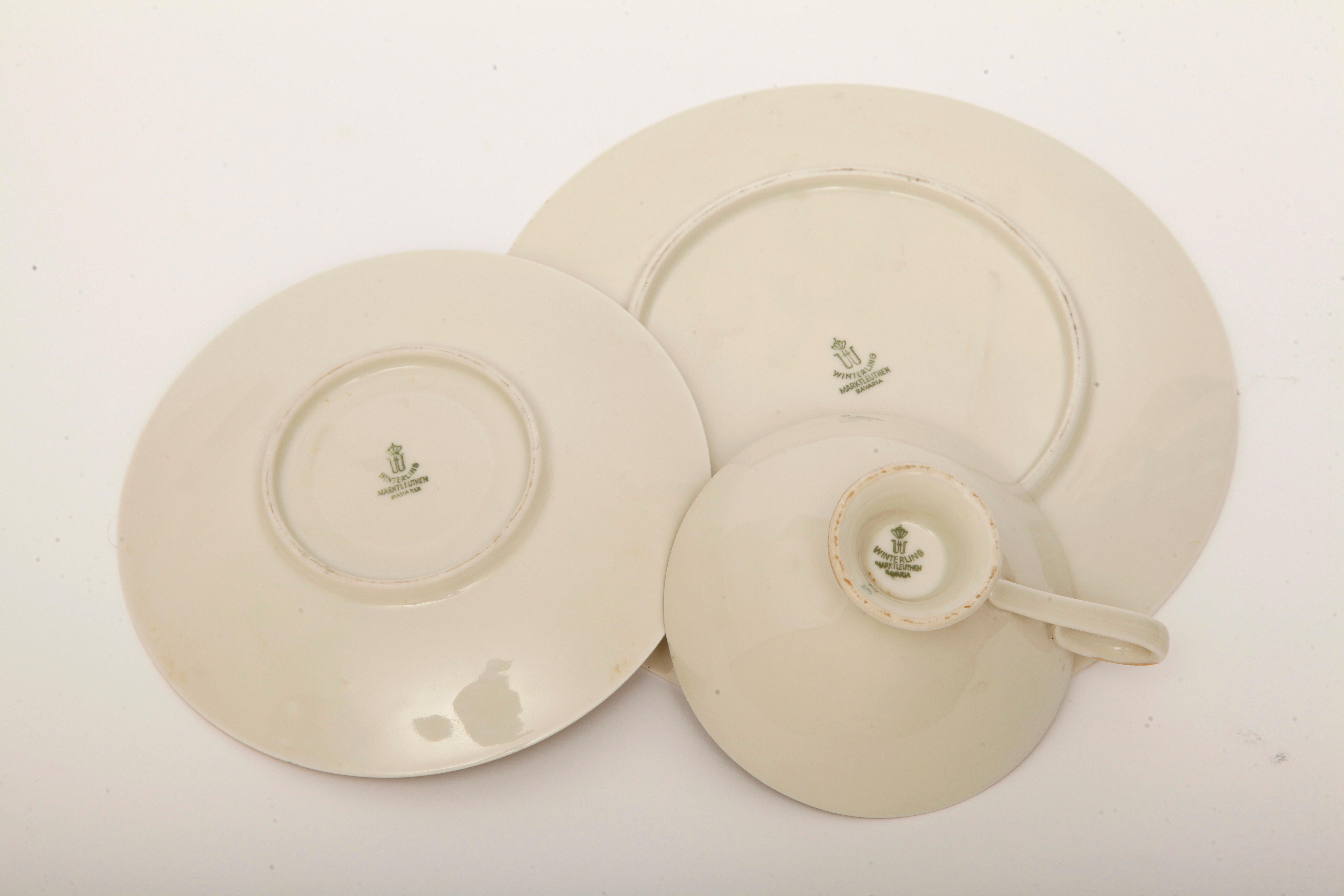 Floral Porcelain Breakfast Set, Bavaria, Germany, Mid-Century Modern, 1950s For Sale 4