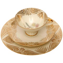 Floral Porcelain Breakfast Set, Bavaria, Germany, Mid-Century Modern, 1950s