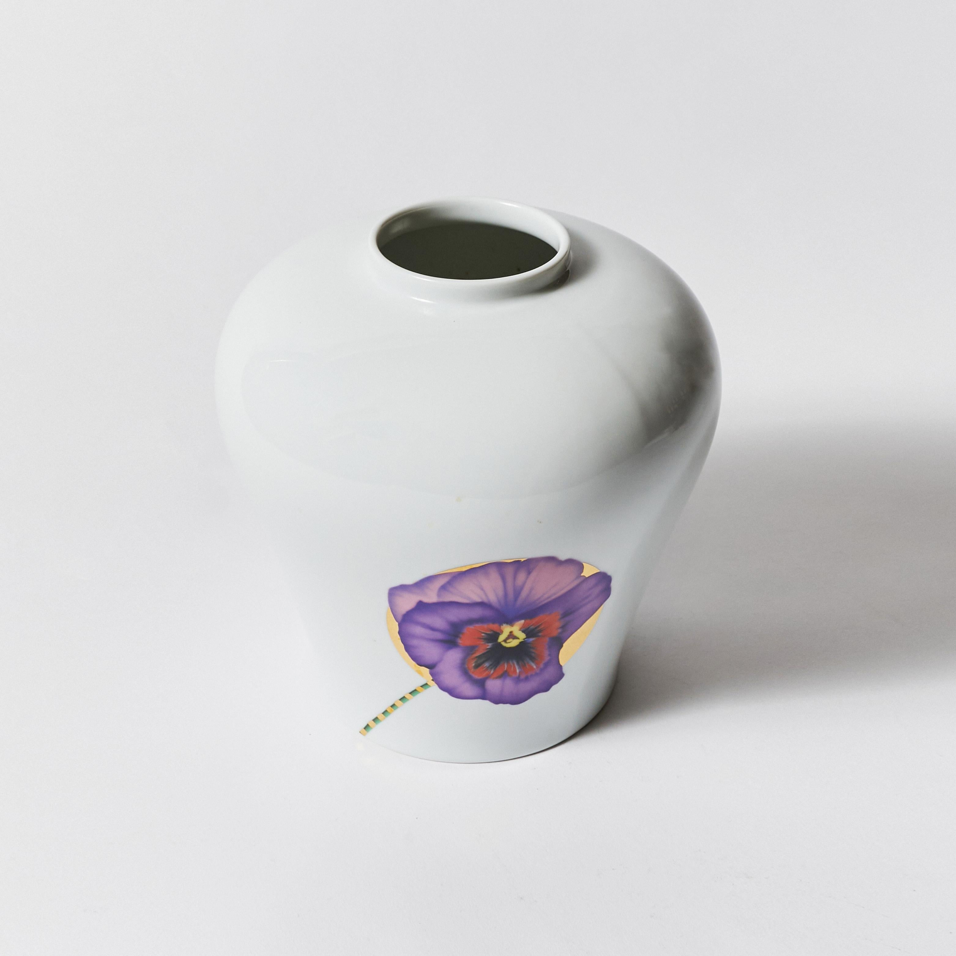 Mid-Century Modern Floral Porcelain Vase by Rosenthal For Sale