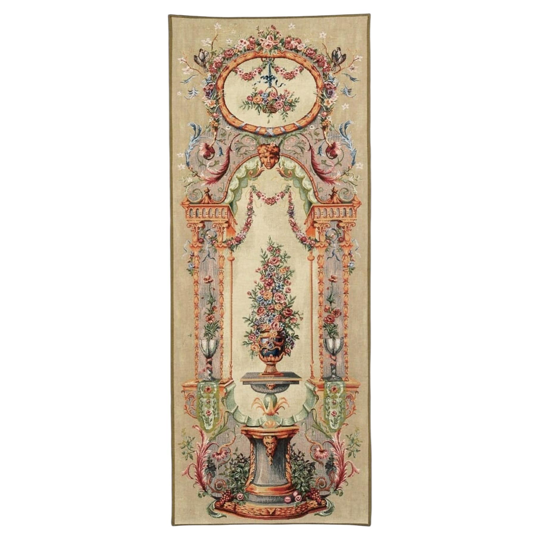 Floral Portiere Loom Woven Tapestry - 6'4" x 2'5"