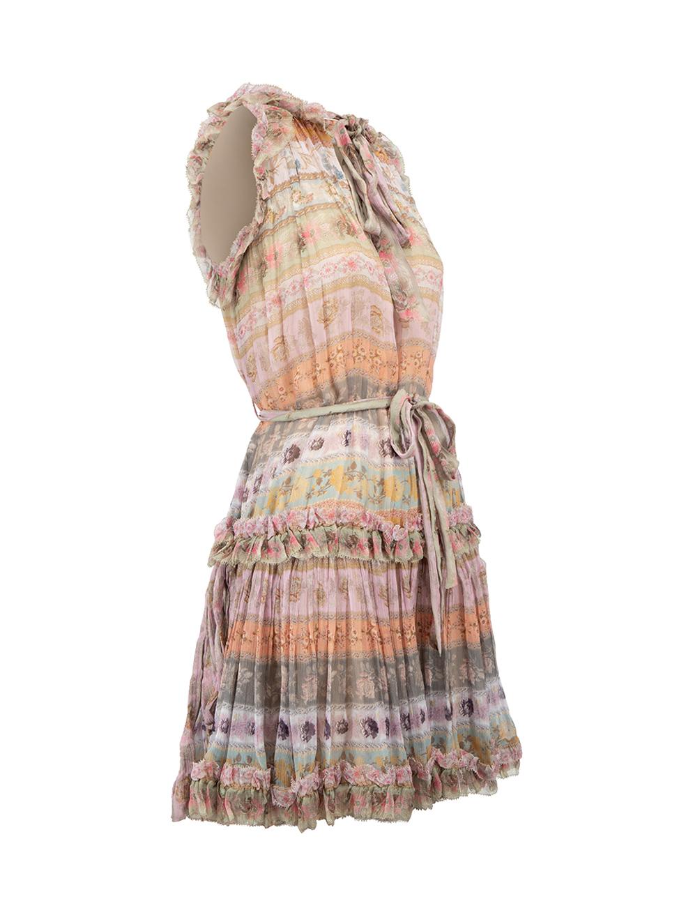 CONDITION is Very good. Minimal wear to dress is evident. Minimal wear to the neckline fastening with missing top button on this used Zimmermann designer resale item.



Details


Multicolour

Silk

Mini dress

Slightly see through

Floral print