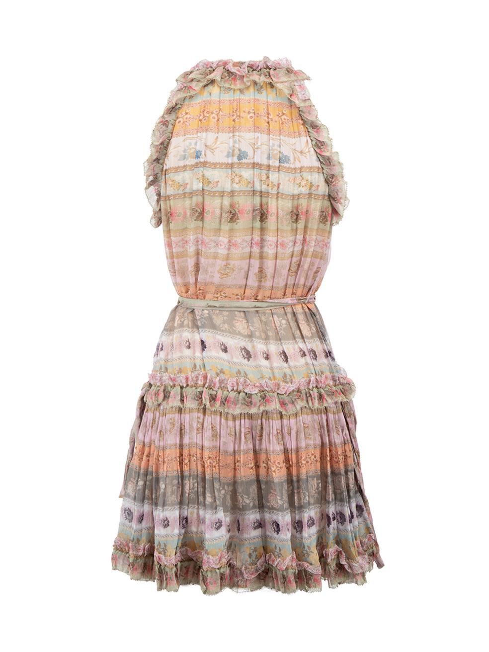 Blumendruck Chiffon ärmelloses Minikleid Größe S im Zustand „Gut“ im Angebot in London, GB
