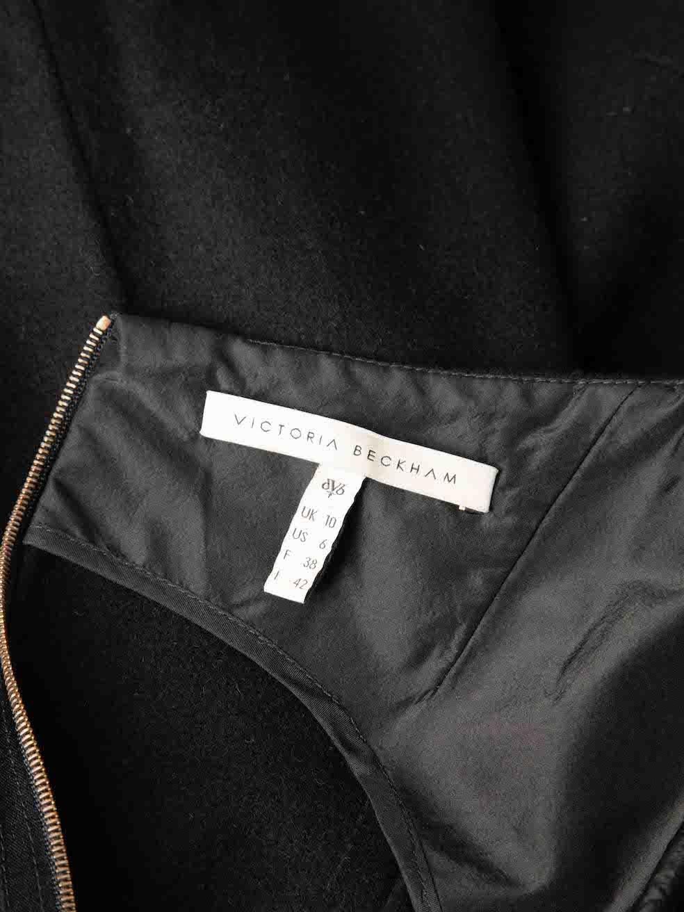 Women's Black Wool Metal Ring Detail Mini Dress Size M For Sale