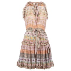 Floral Print Chiffon Sleeveless Mini Dress Size S