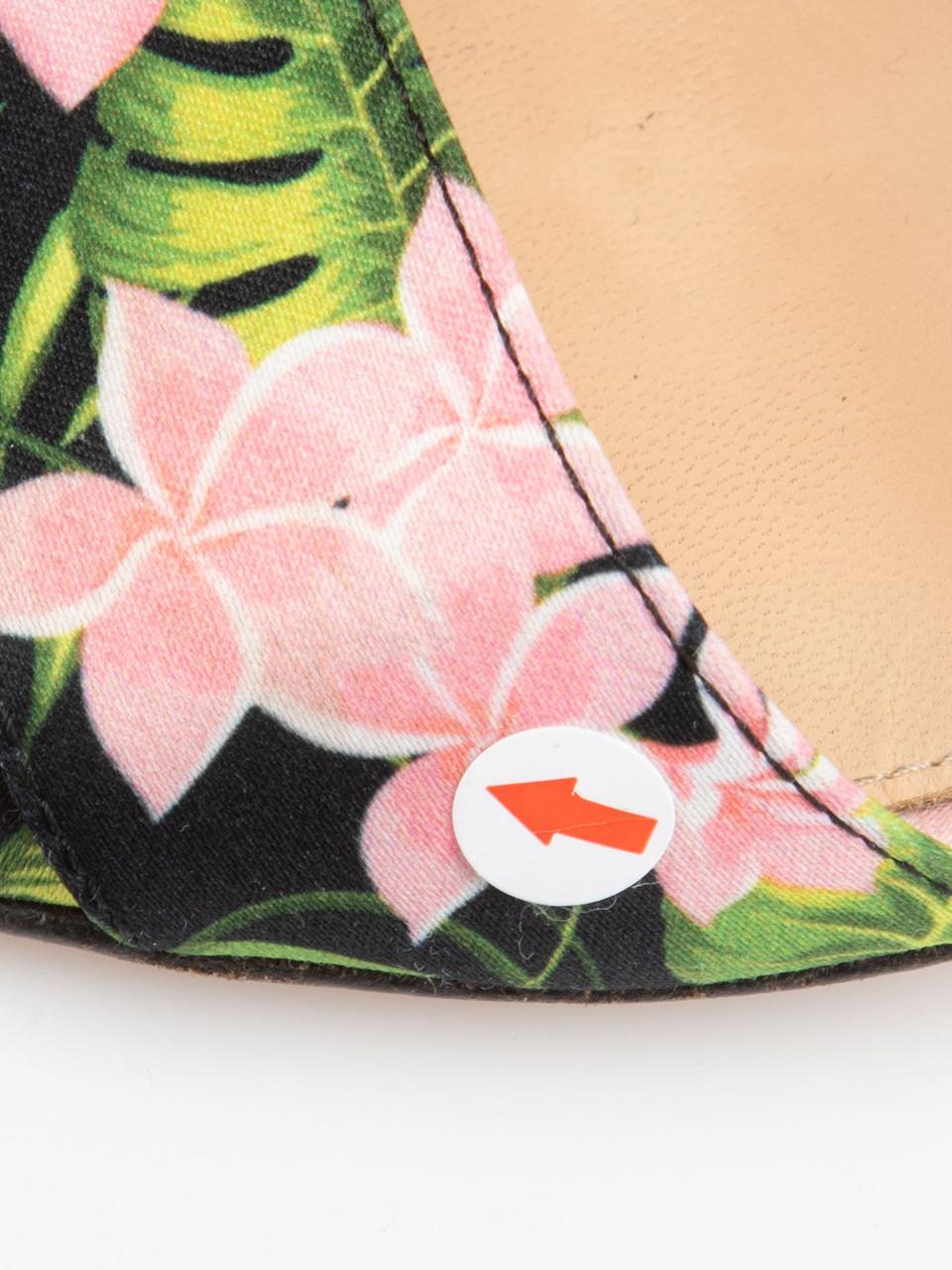Women's Floral Print Satin Sandals Size IT 39.5 For Sale
