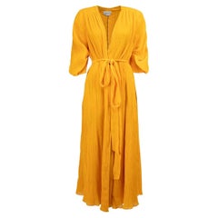 Yellow Pleated Demeter Wrap Dress Size M
