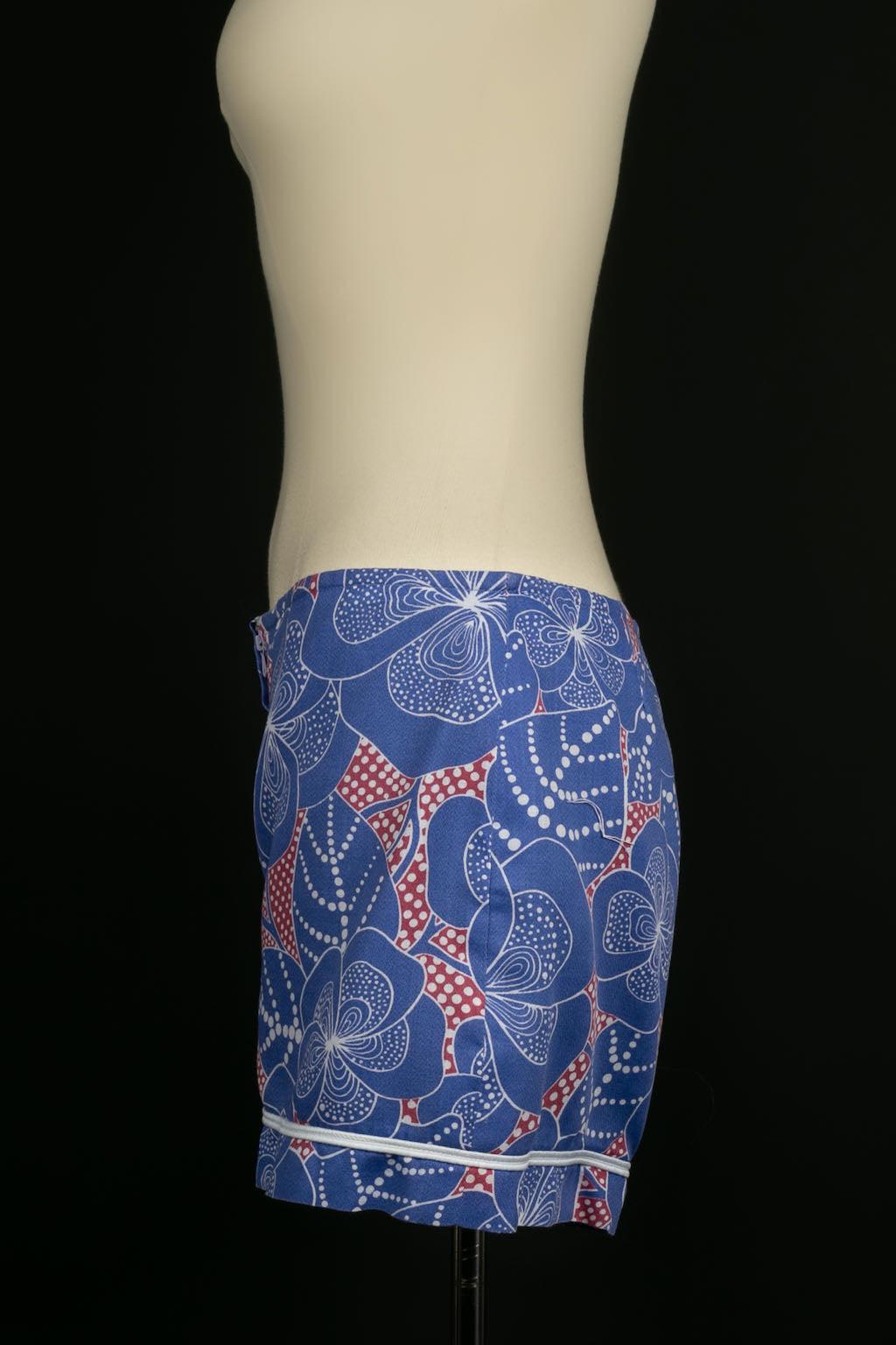 Set aus Oberteil und Shorts aus Baumwolle mit Blumendruck, 1960er Jahre im Angebot 2