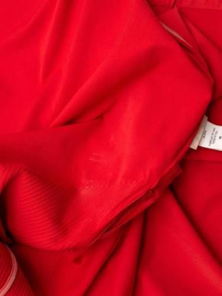 Floral Red Stretch Knit Skater Dress For Sale 2