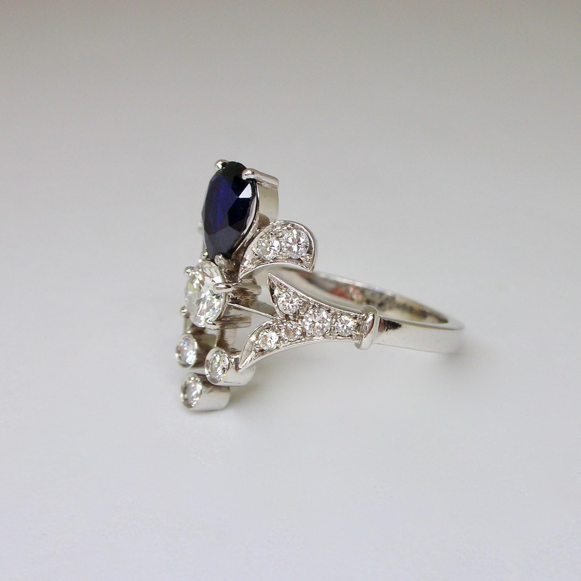 sapphire floral ring