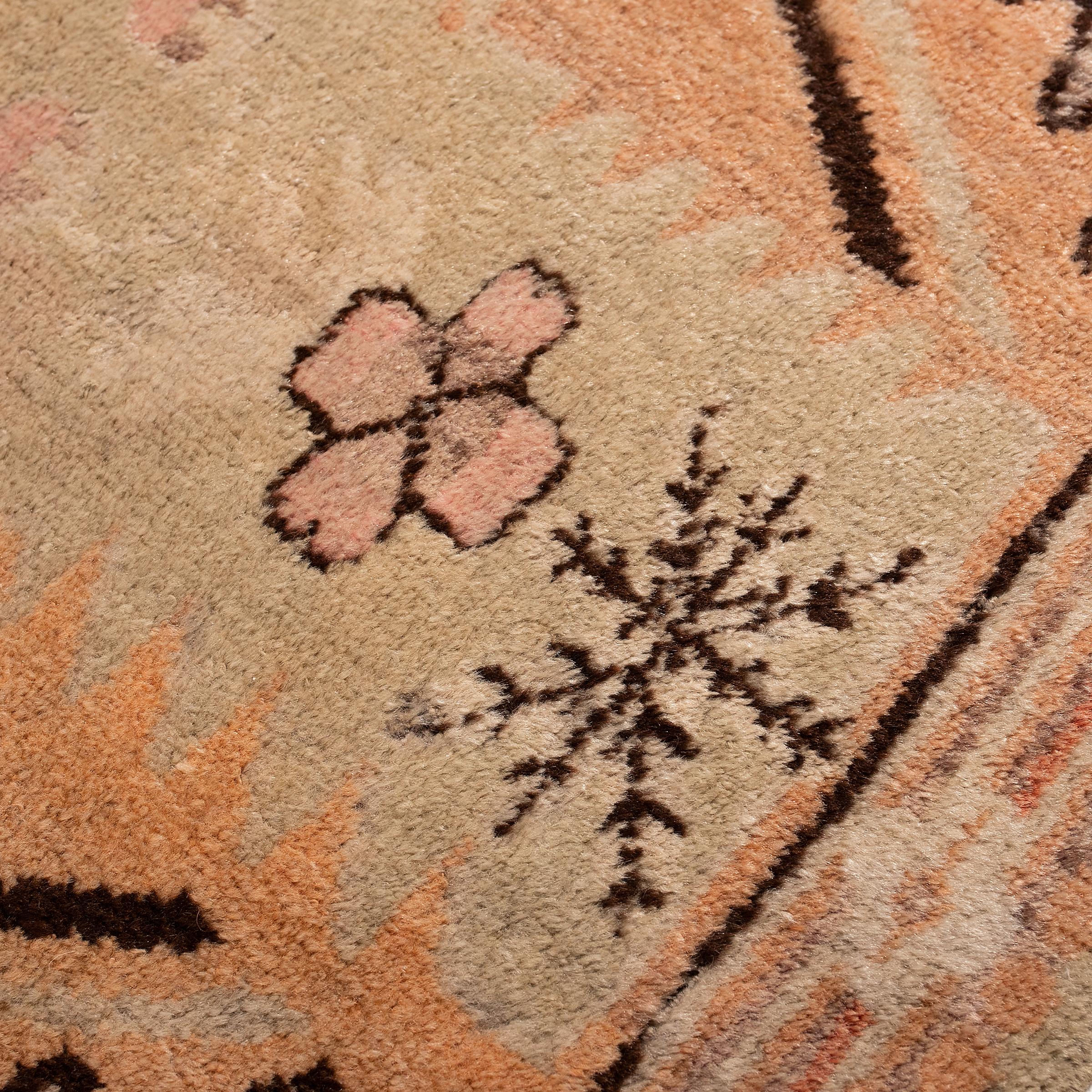 Vegetable Dyed Floral Samarkand Carpet, c. 1930 For Sale