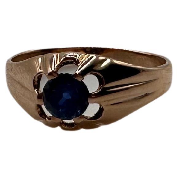 Pretty floral ring with one single 4mm sapphire in the center or blue color in 14KT rose gold.

Metal Type: 14KT

Natural Sapphire(s): 
Color: Blue
Cut:Round 
Carat: 0.15ct
Clarity: Slightly Included
Size:4mm

Certificate of authenticity comes with