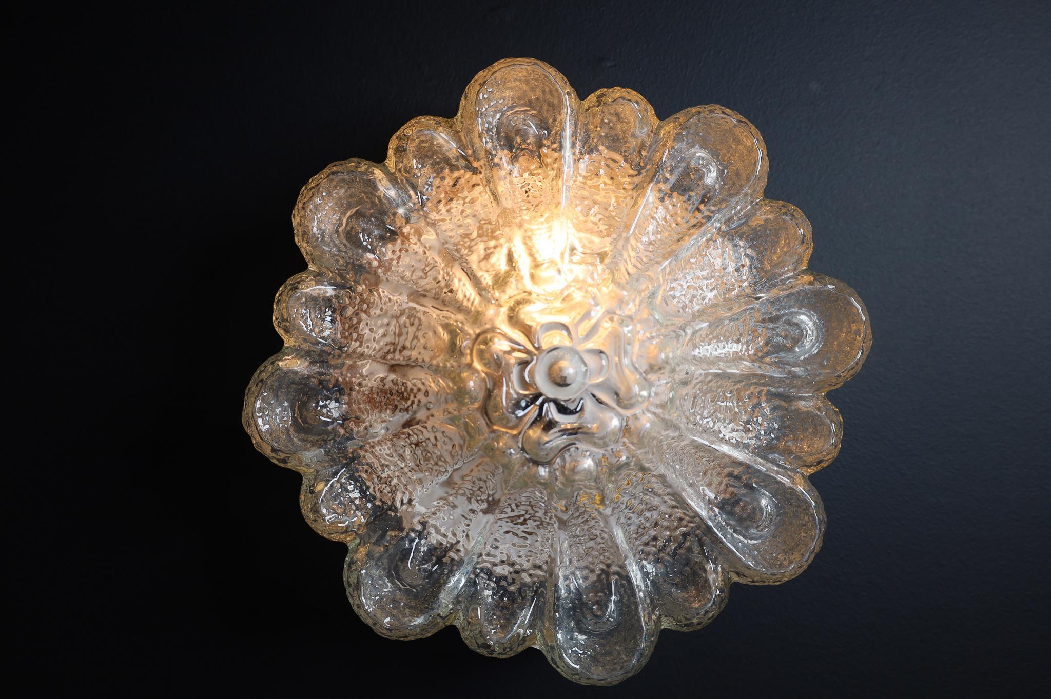 Floral Shape Flush Mount or Wall Light Germany 1960s 3