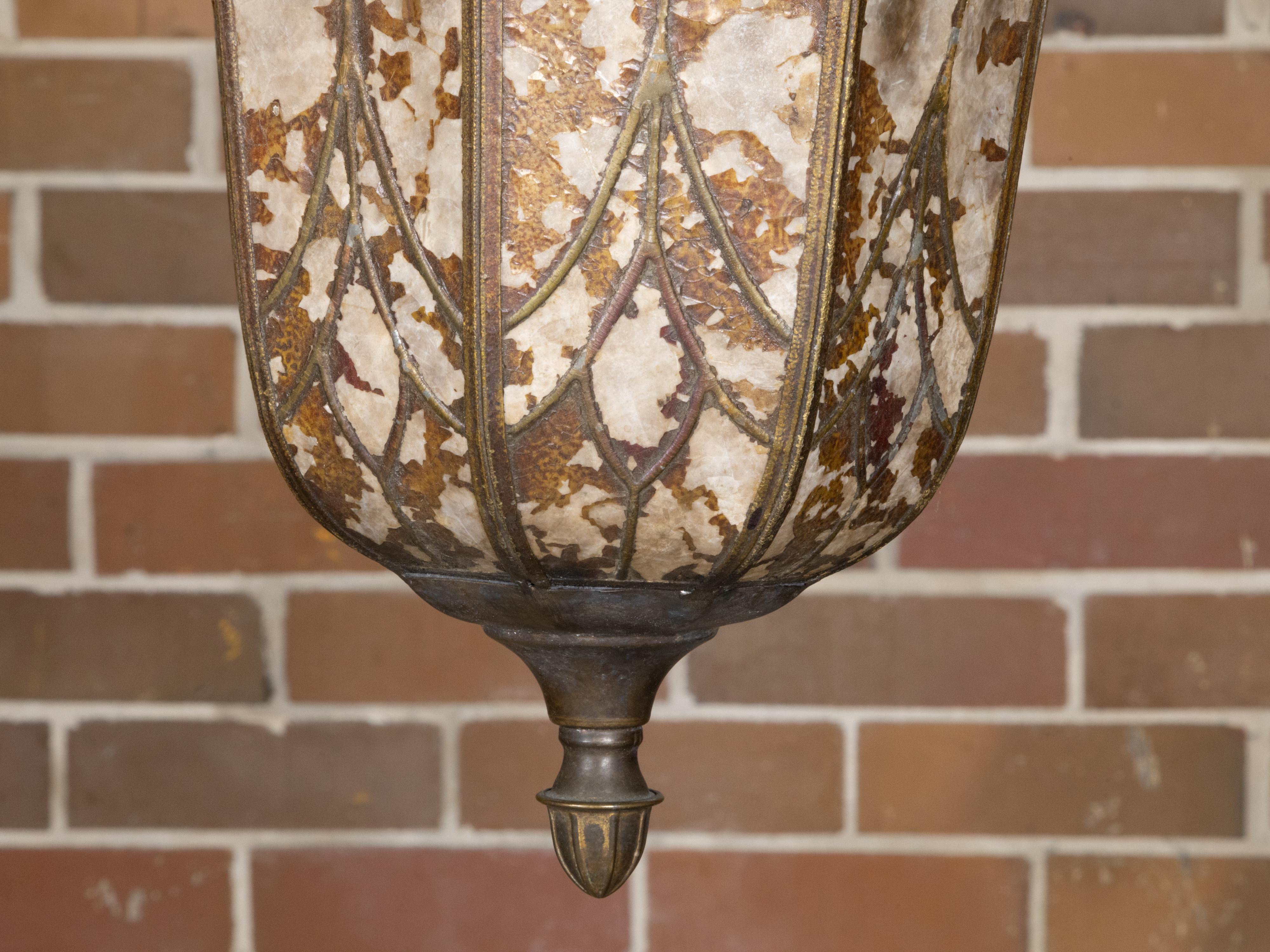 Floral Shaped Art Deco 1920s Mica Light Fixture, Wired for the USA 7
