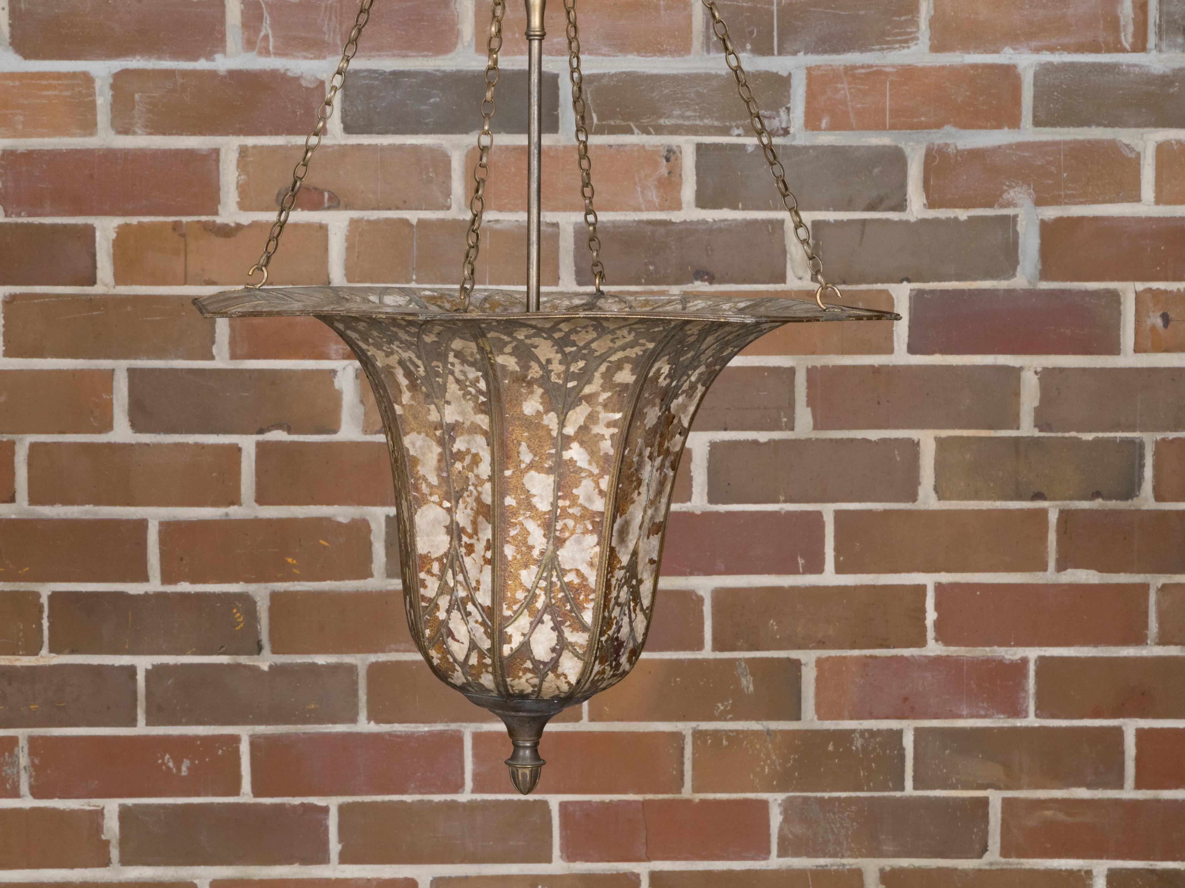 Floral Shaped Art Deco 1920s Mica Light Fixture, Wired for the USA 10