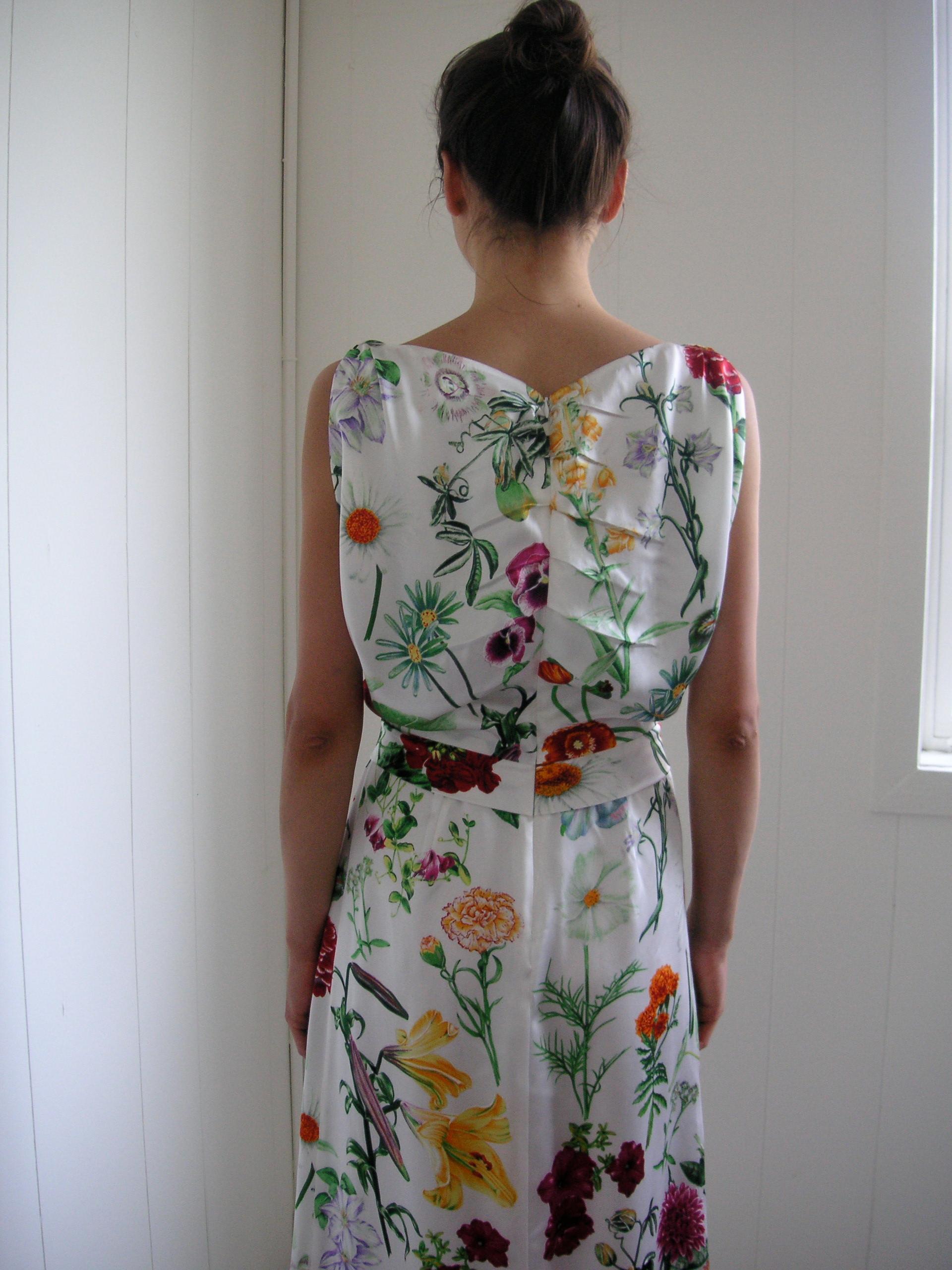 Floral Silk Blouson Long Dress 2008 For Sale 2