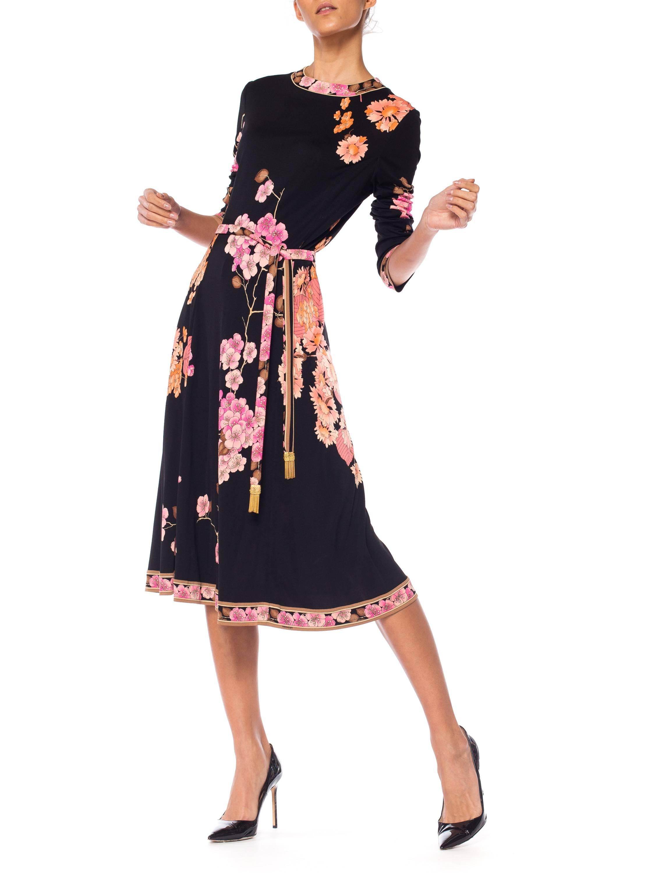Floral Silk Jersey Leonard Dress In Excellent Condition In New York, NY