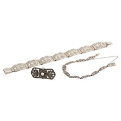 Floral Silver Mixed Lot of 3 Pieces