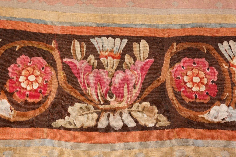 Floral Square Antique French Aubusson Carpet For Sale at ...