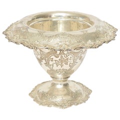Antique Floral Sterling Silver Champagne Wine Bucket Vase by Graff, Washbourne & Dunn