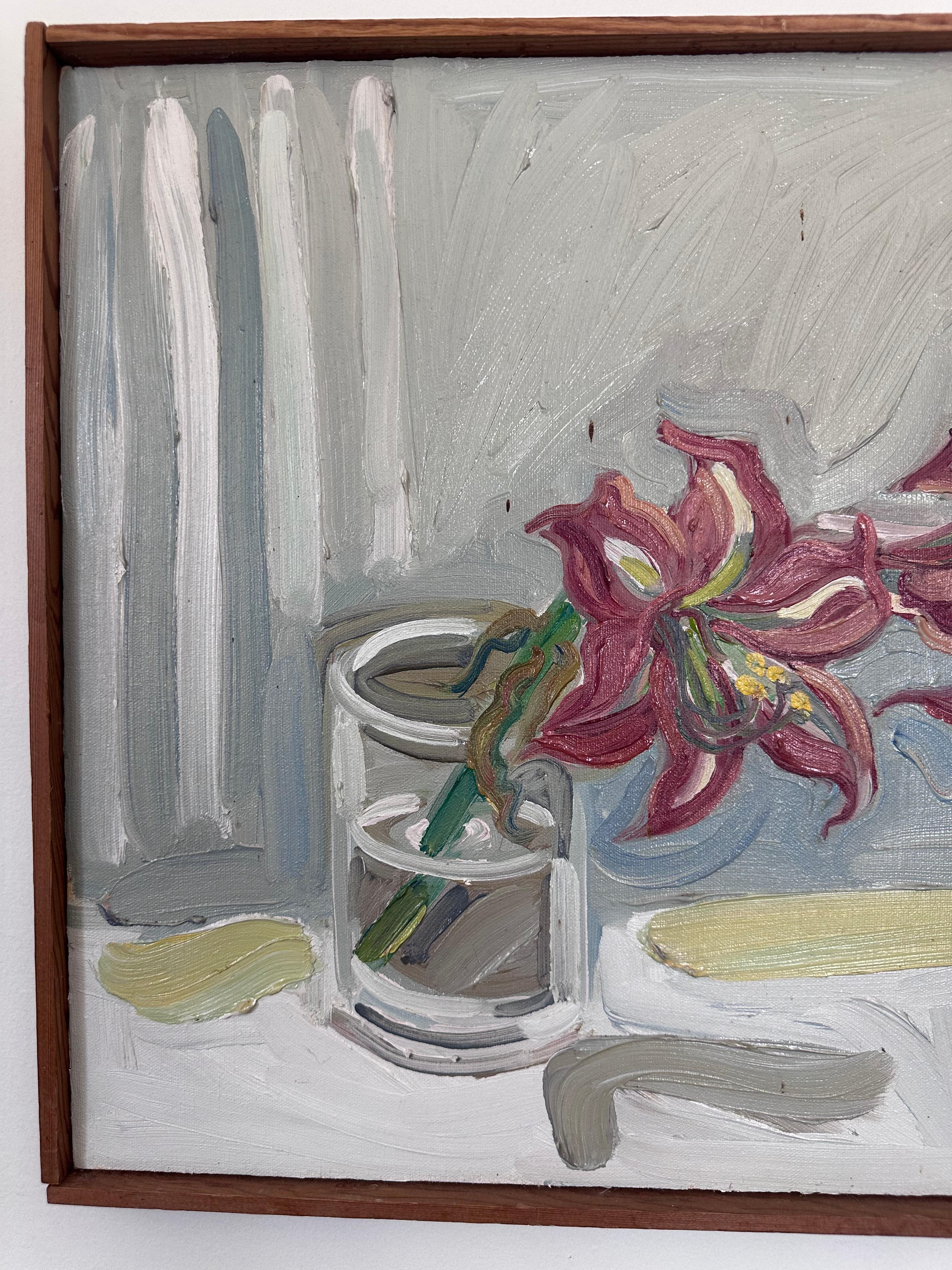 Nature morte florale Fleurs dans un vase par Helene Moyse Artiste de Louisiane en vente 1
