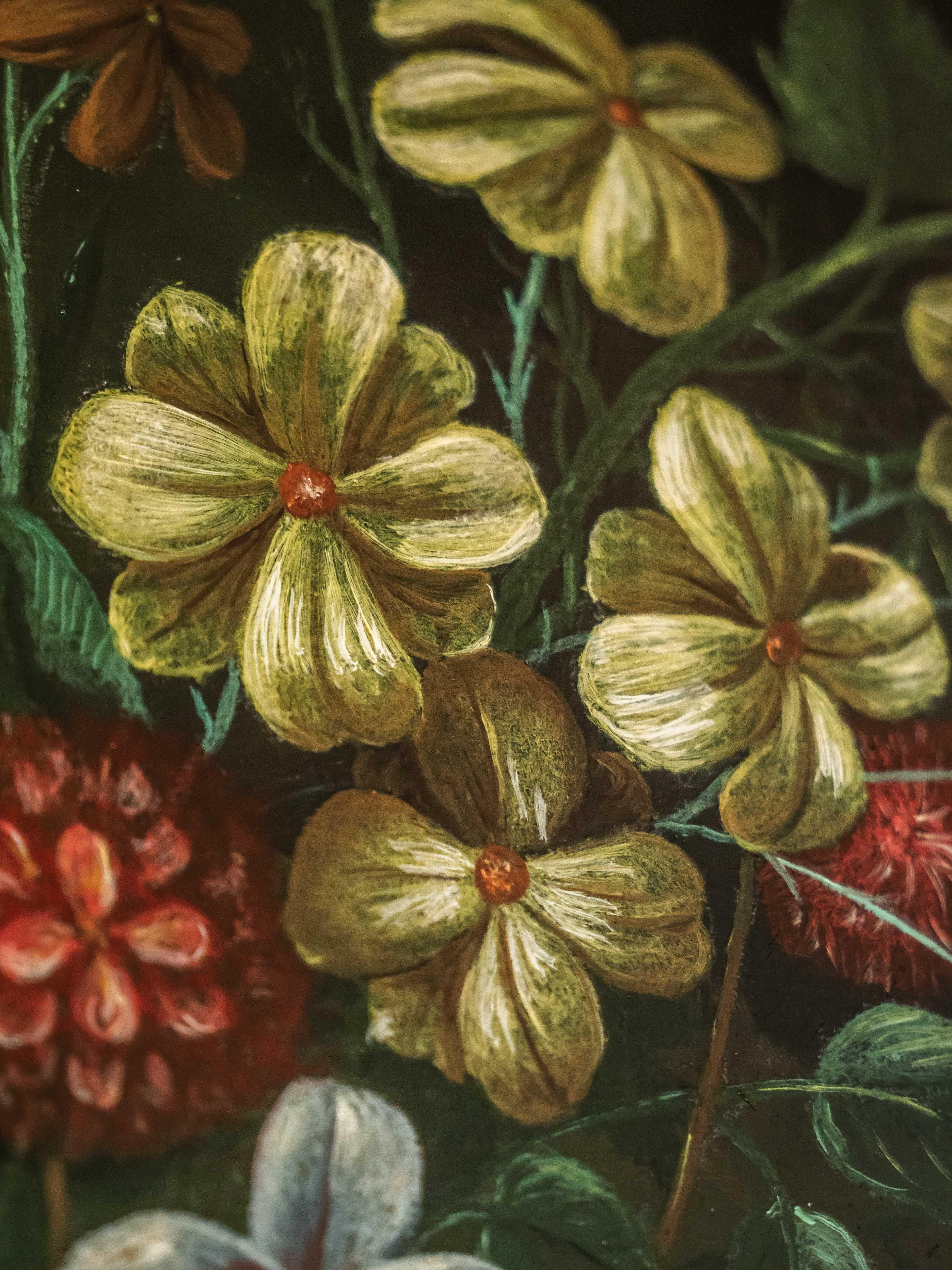 Floral still life in Renaissance style 78.5 X 69 cm For Sale 1