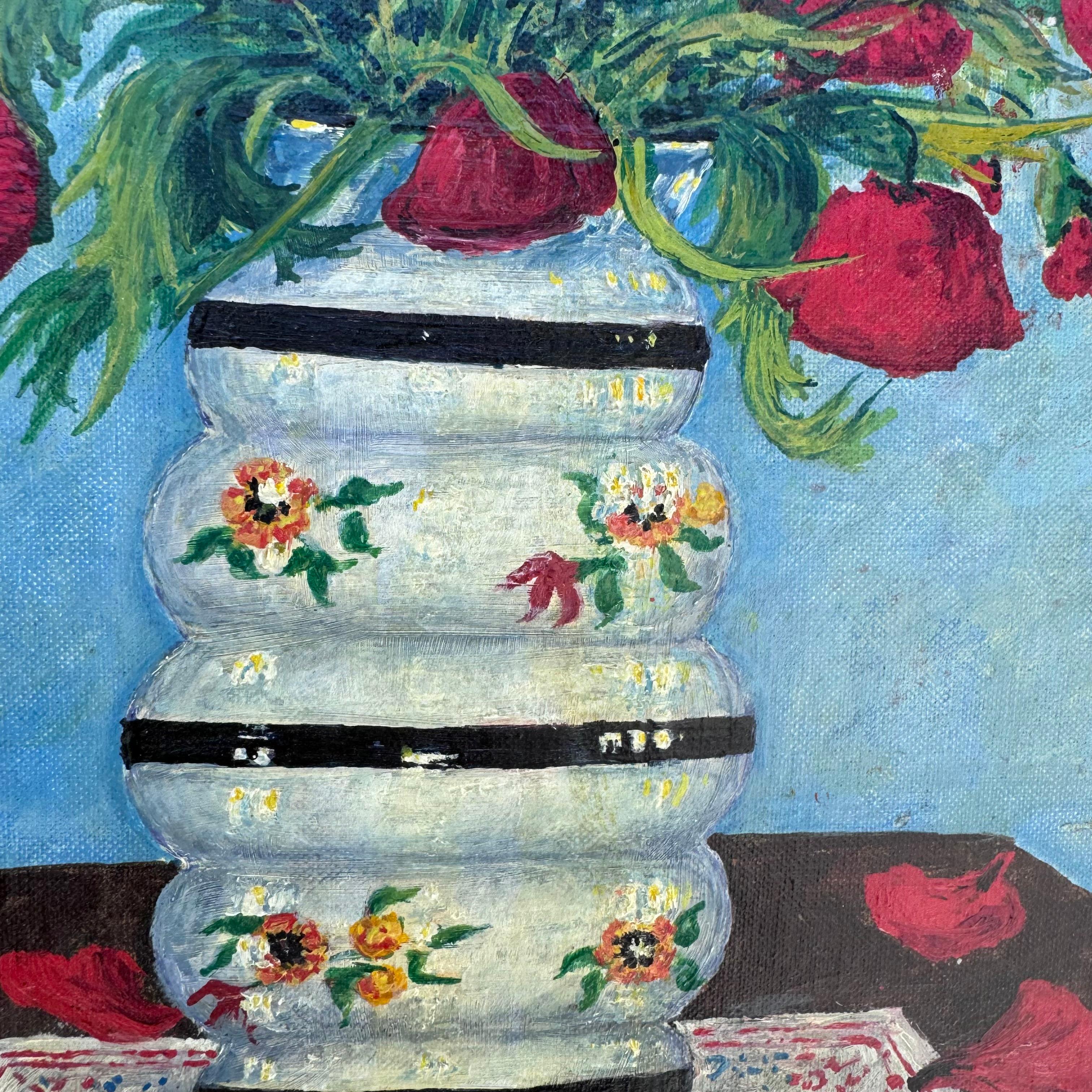 Blumenstillleben Öl auf Leinwand Circa Alfred Lehmann (1899-1979) Circa 1959 (Deutsch) im Angebot