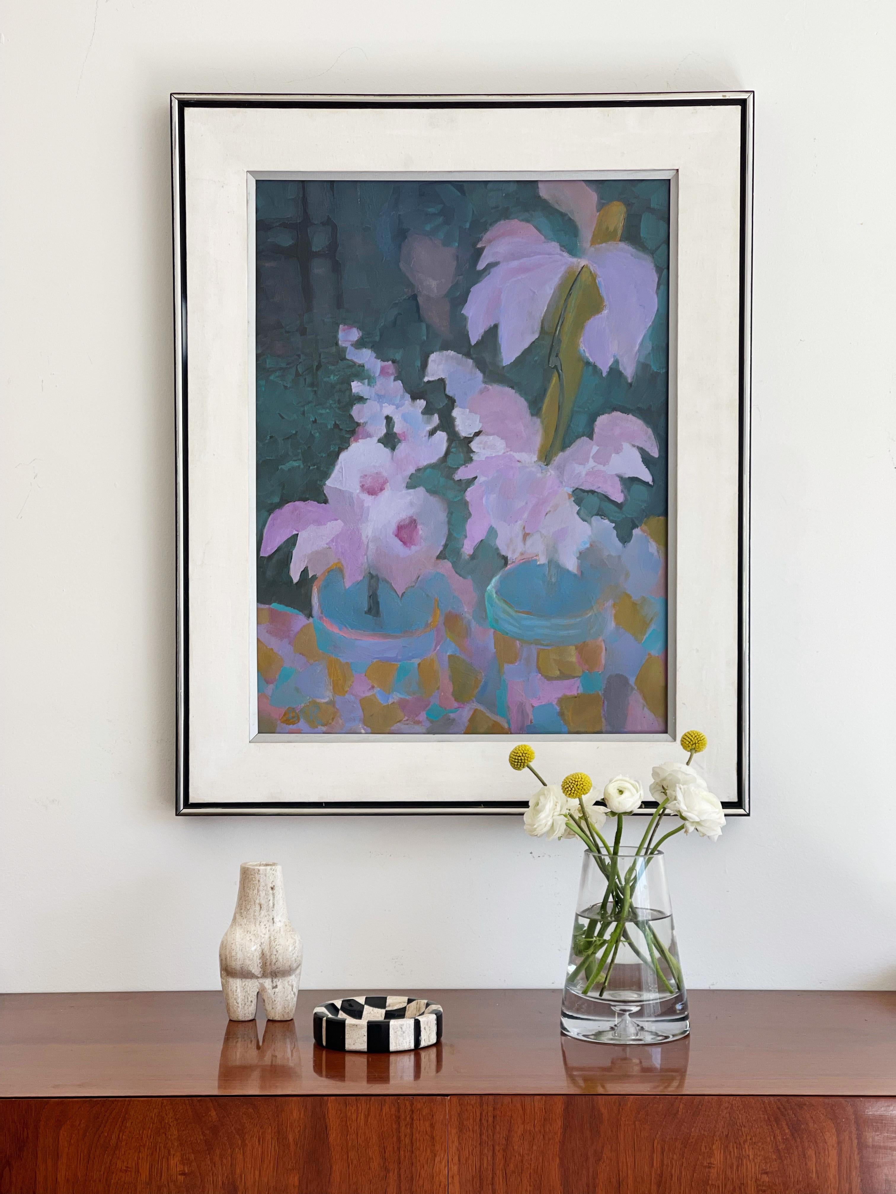Hand-Painted Floral Still Life Oil Painting by Donald K Ryan For Sale
