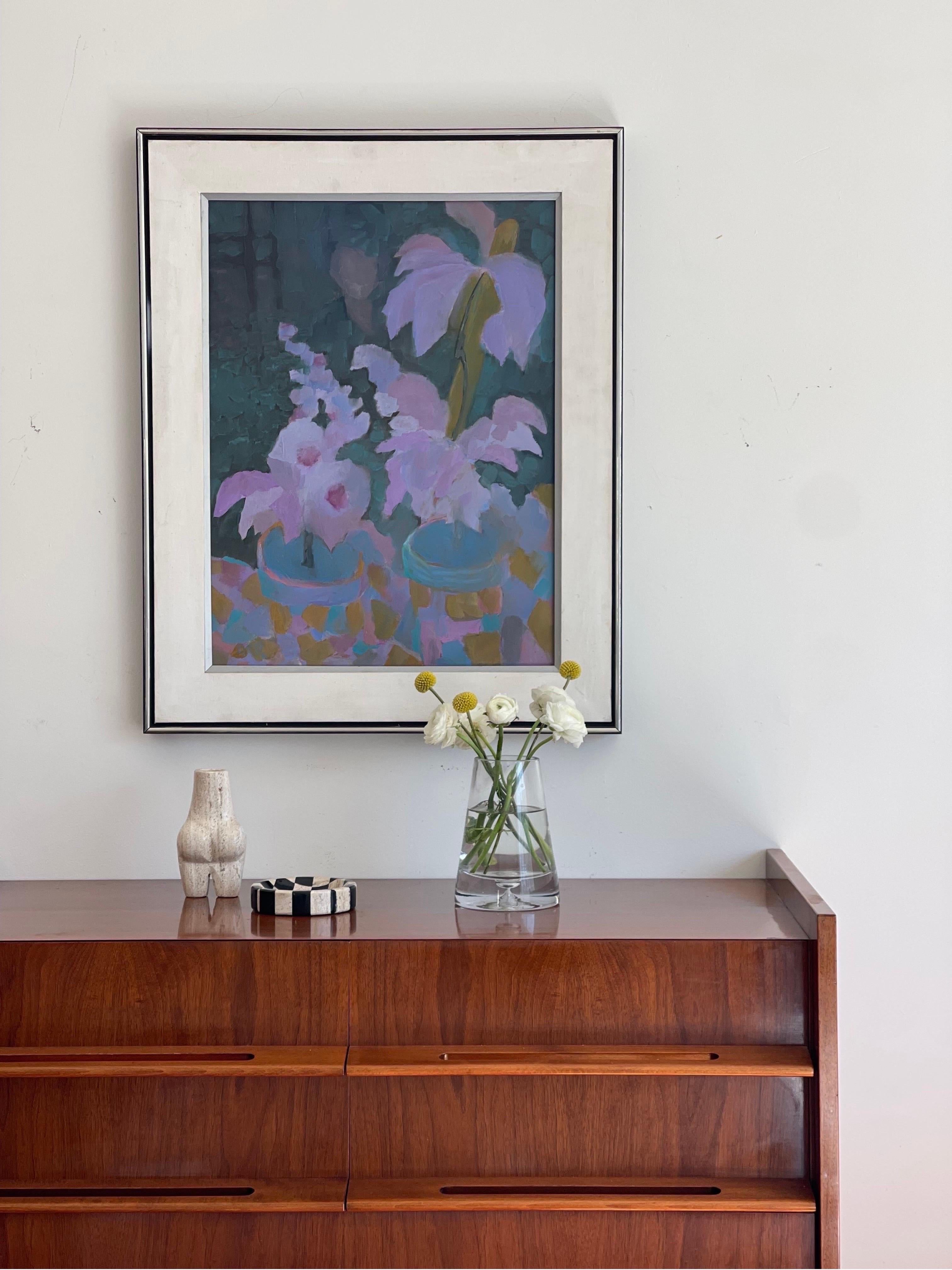 Floral Still Life Oil Painting by Donald K Ryan In Good Condition For Sale In Los Angeles, CA