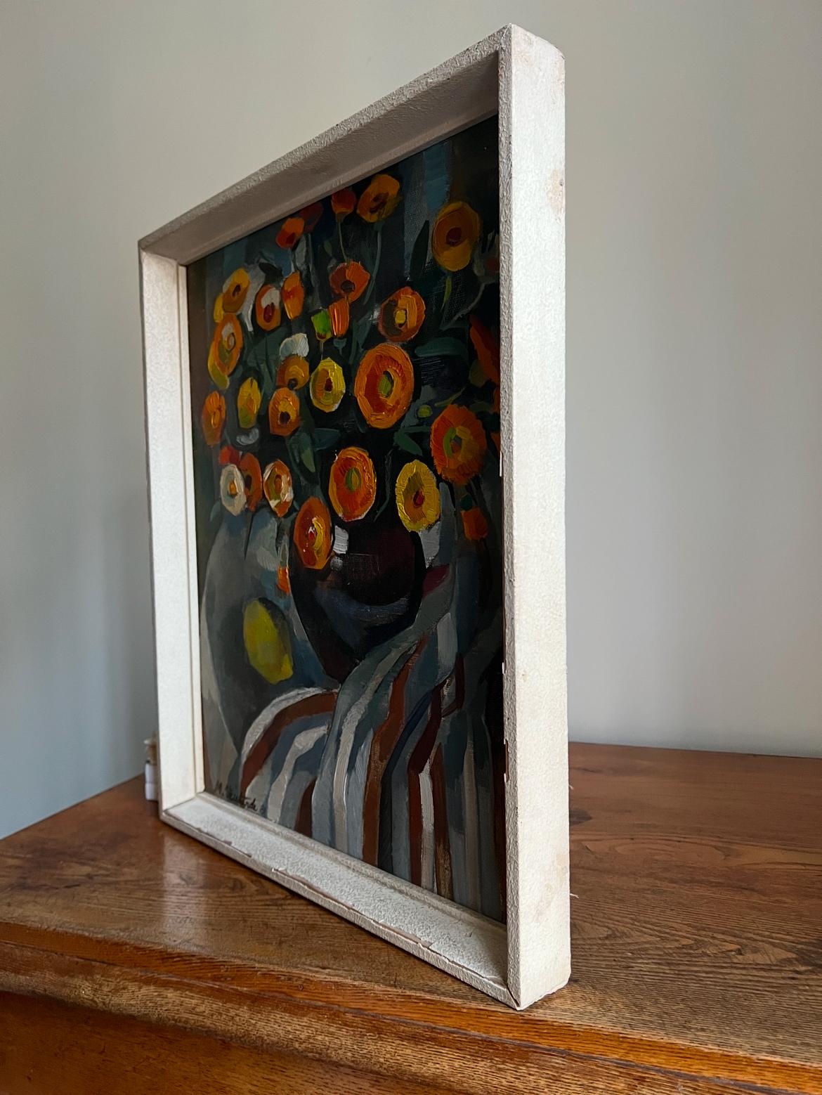 Floral Still Life Oil Painting by Maira Veisbārde, Latvia, 1981 In Good Condition For Sale In Rīga, LV