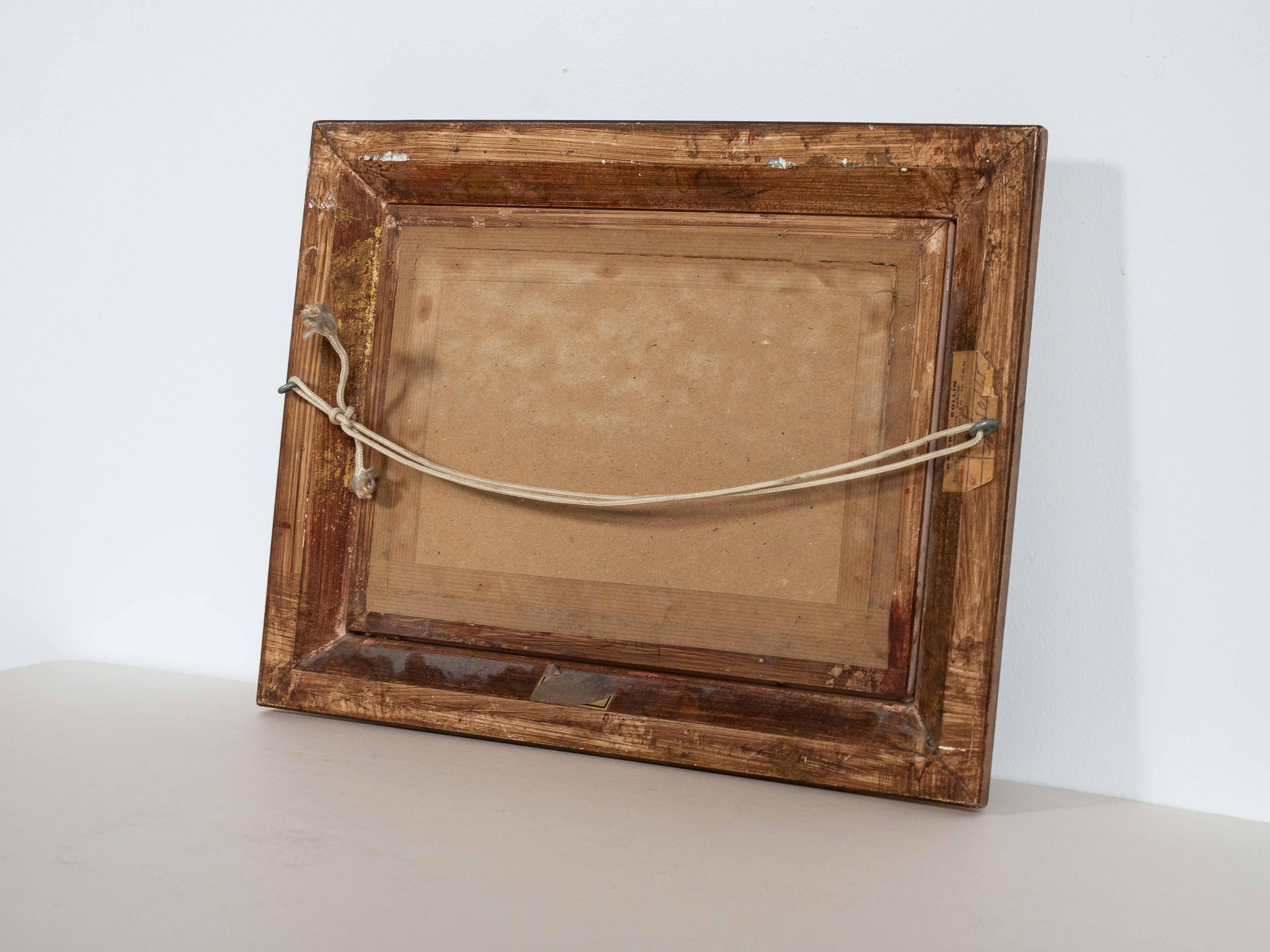 Floral Still Life, Oil Painting in Gilded Oak Frame, Late 19th Century For Sale 7