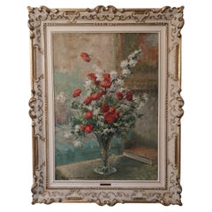 Still Life Flower Oil Painting  Italian Giuseppe Cavasanti