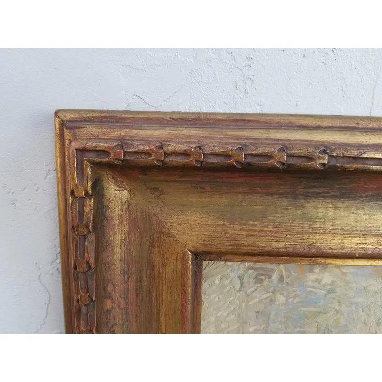Neoclassical Floral Still Life Oil Painting with Beautiful Original Frame, 1940s For Sale