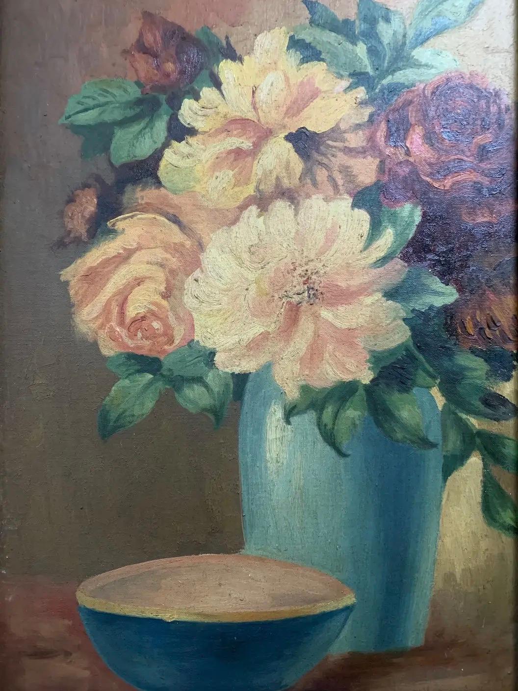 Italian Tuscan Floral Still Life For Sale