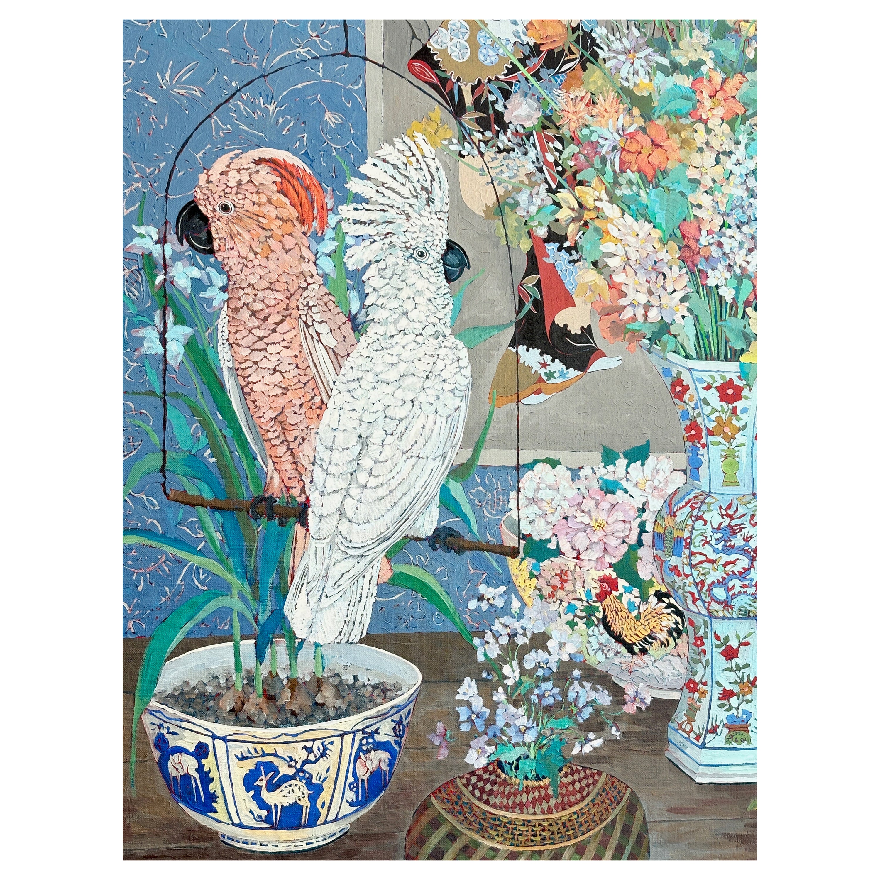 Blumenstillleben-Gemälde des kalifornischen Künstlers John Powell im Angebot
