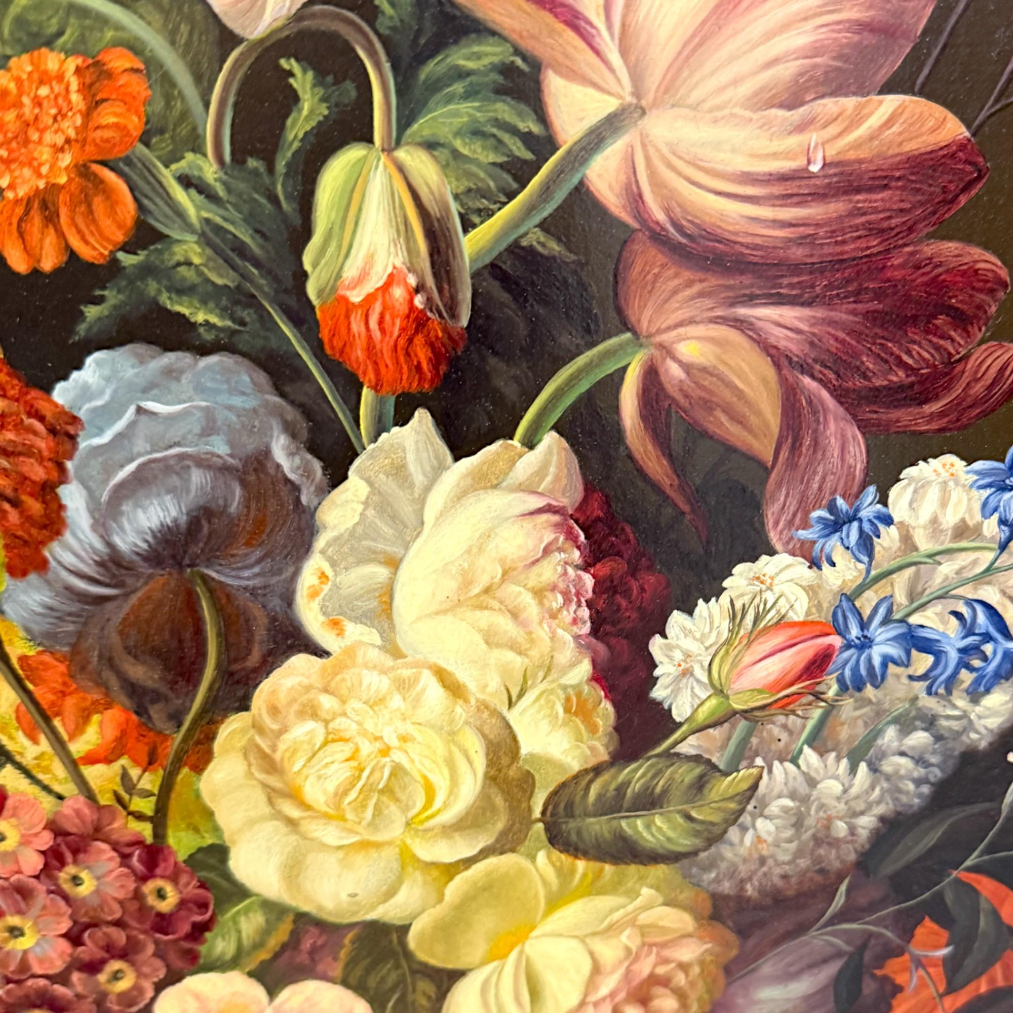 Floral Still Life Painting signed by the artist Leopold Maywalt, 19th Century For Sale 2
