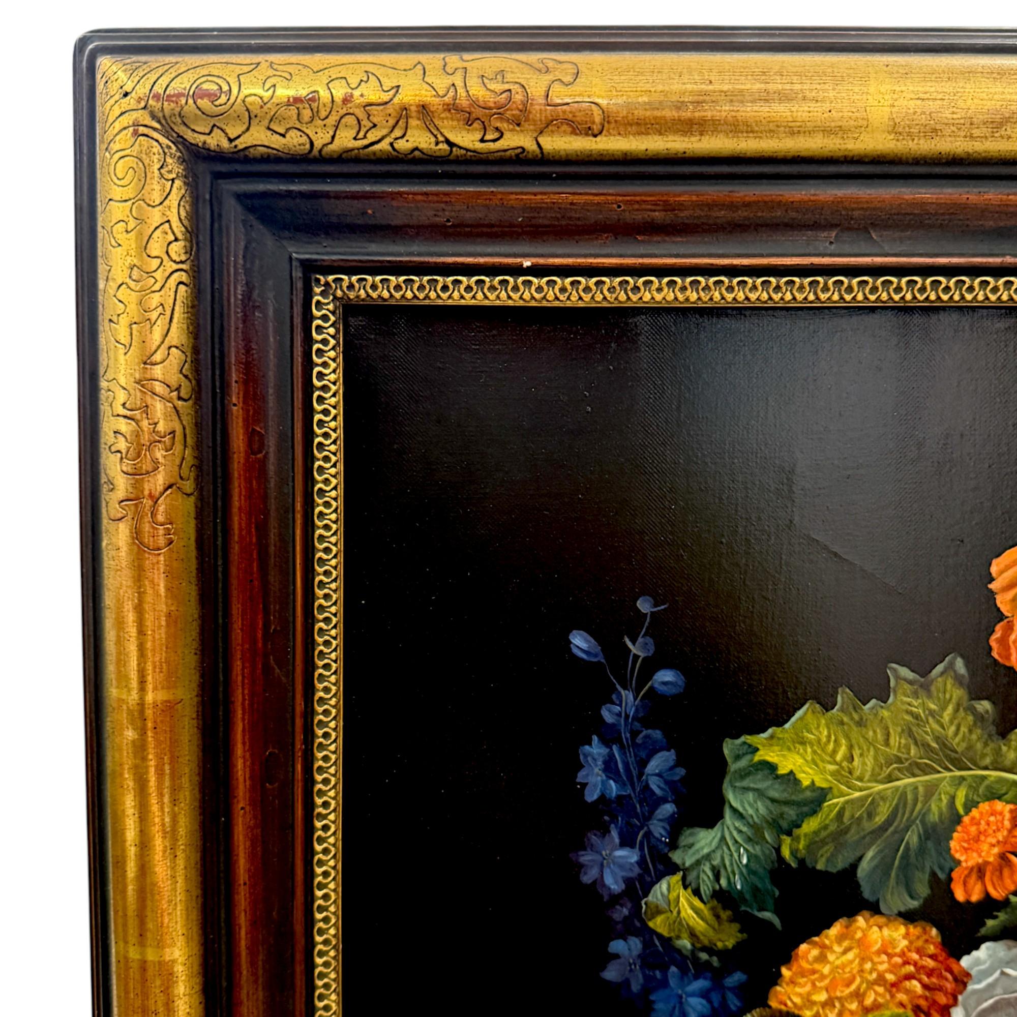 Austrian Floral Still Life Painting signed by the artist Leopold Maywalt, 19th Century For Sale