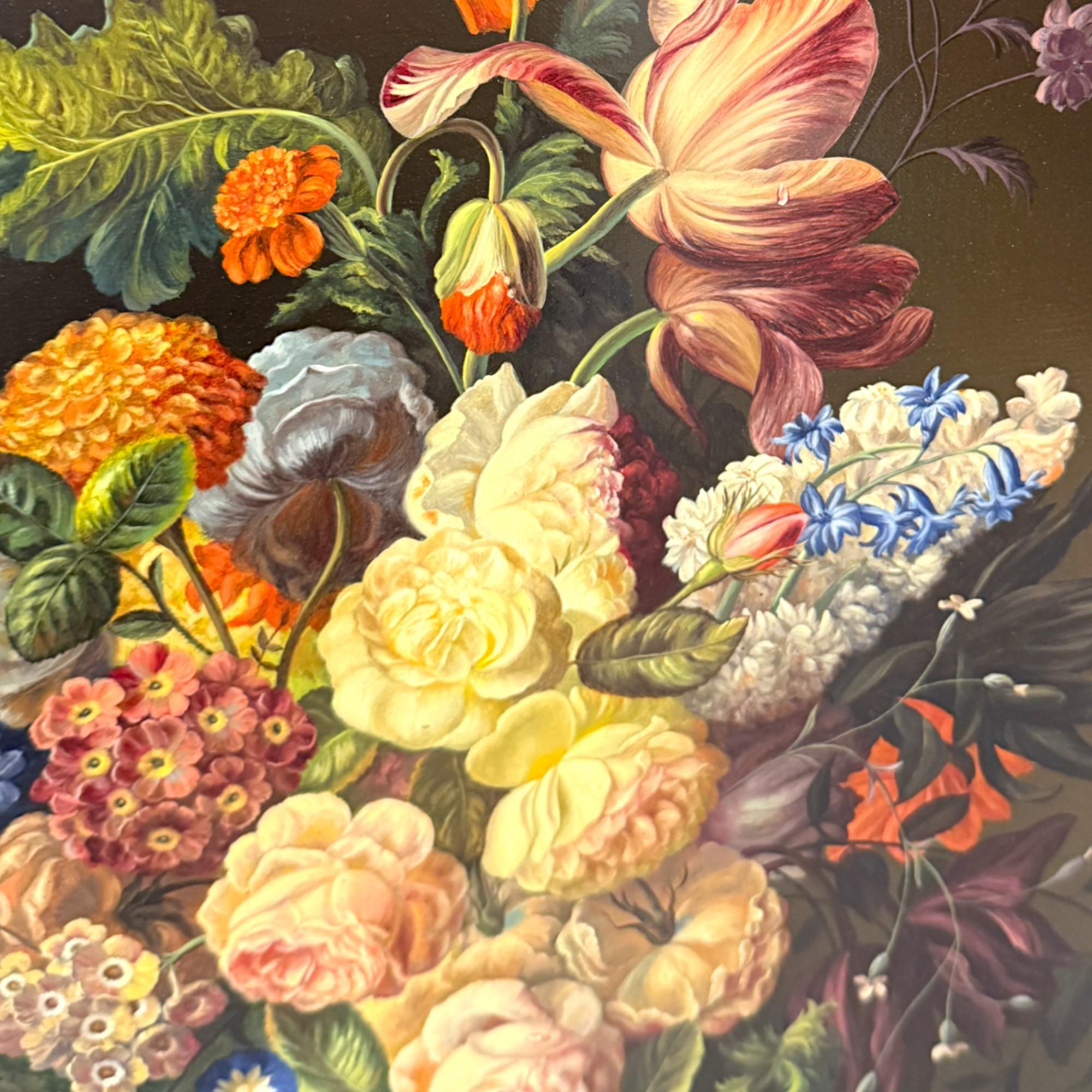 Floral Still Life Painting signed by the artist Leopold Maywalt, 19th Century For Sale 1