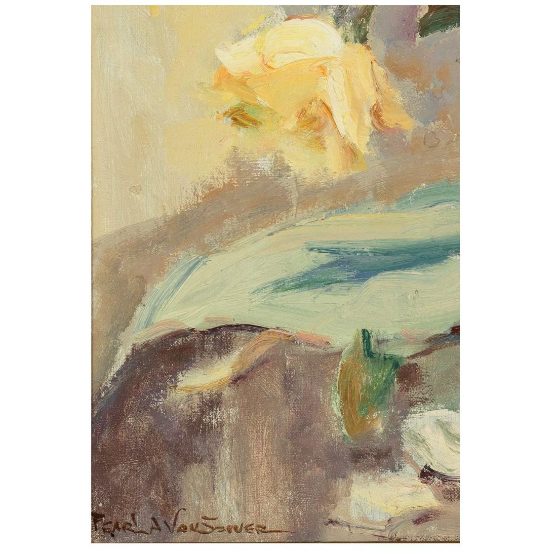 Blumenstillleben Signiert & Gerahmt Öl auf Leinwand im Zustand „Gut“ im Angebot in Locust Valley, NY