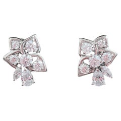 Blumige Ohrstecker 925 Sterling Silber Minimalistische Ohrringe.